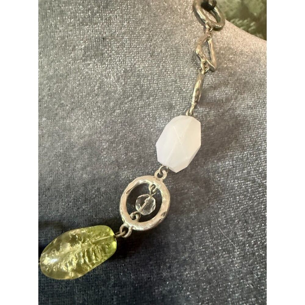 Retired Lia Sophia Necklace/Choker Silver Sea foam Bead - Picture 3 of 5